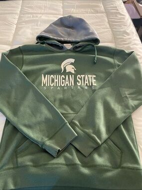 Pro Edge Michigan State Green Crewneck Hoodie with White Logo
